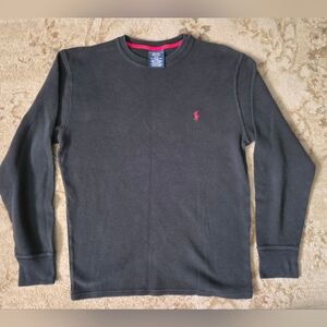 Ralph Lauren Gray Long Sleeve Sleep Shirt with Pink Logo